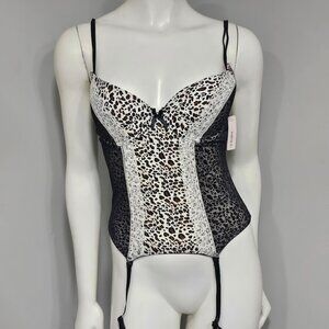 Sophie B. Corset Amimal Print With Garter Straps